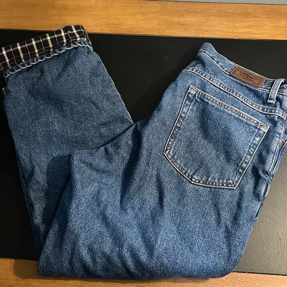 L.L. BEAN FLANNEL LINED JEANS - Picture 1 of 5
